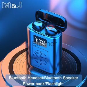Kulaklıklar Kulaklıklar TWS Su geçirmez Bluetooth Kablosuz Kulaklıklar Hoparlör El Feneri Power Bank Touch Head Seti Spor Kulakları 4000mAh şarj kutusu X0718