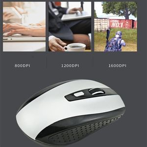 Mice 2 4GHz Optical Wireless Mouse USB Receiver mouse Smart Sleepy Energy-Saving for Computer Tablet PC Laptop Desktop With White 267l