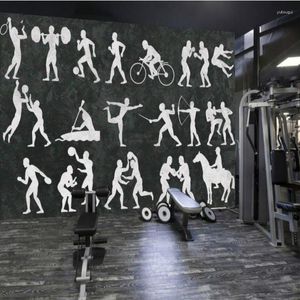 Bakgrundsbilder 3D -tapeter för väggar Fresco Wall Paper Vintage Fitness Sport Decoration målning Mural