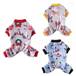 Dog Apparel Cartoon Pet Jumpsuit Puppy Cat Costume Christmas Clothes Soft Pullover Shirt Strip Half-high Collar