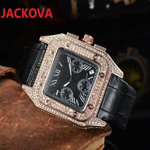 Relogio Masculino Diamonds Mens Quartz Luxury Watch Fashion Day Date Calendar Gold Bracelet All Crime Roman Wristwatch Mont333c