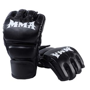 Skyddsutrustning 1Pair Thick Boxing Gloves MMA Gloves Half Finger Punching Bag Kickboxing Muay Thai Mitts Professional Boxing Training Equipment HKD230718