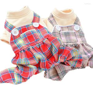 Hundkläder Plaid Pyjamas Overalls Pet Clothes Jumpsuit Onesies Costume For Small Medium Dogs Chihuahua Yorkshire Terrier Tracksuits