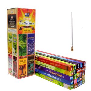 Aromaterapi y tibetan 1025 boxlot lukt india stick rökelse vit salvia sandelträ naturligt hushåll inomhus ren luft indisk hem doft 230717