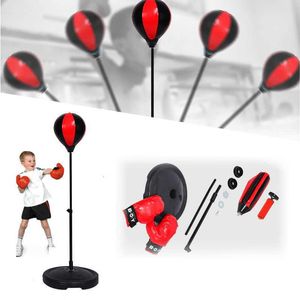 Protective Gear Height Kids teenagers Punching Ball Bag Speed Boxing Sports Set Fighting With Gloves Kids Boxing Set HKD230718