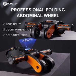 Protetor Gear Booster Ab Slide Belly Wheel Ab Roller Professional Abdominal Trainer Dobrável Muscle Trainer Fitness Equipment Abs Wheels Roller HKD230718