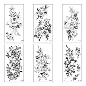 Großhandel 30 Teile/los Wasserdicht Temporäre Fake Tattoo Aufkleber Schwarz Schlange Blume Rose Coole Make-Up Schönheit Sexy Körper Kunst für Arm