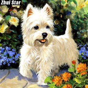 Full Square Diamond 5D DIY Diamond Målning Pet Dog Embroidery Cross Stitch Rhinestone Mosaic målning Dekor Gift259V