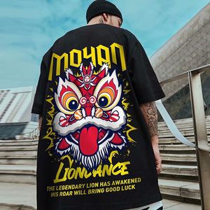 Lion Dance Funny Graphic Men T Shirts Printed 2023 Summer Hip Hop Oversized Tshirt Y2k Streetwear Harajuku Short Sleeve T-shirt