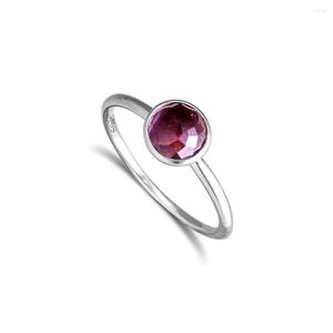 Clusterringe Februar Tröpfchen mit Amethyst Sterling Sier Fine Jewelry