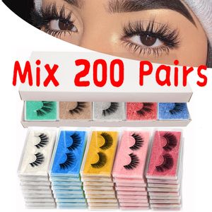 False Eyelashes MB Mink Lashes Wholesale items 200550100 3D Set Luxury Dramatic faux cils Cruelty Colorful Card false eye lashes 230617