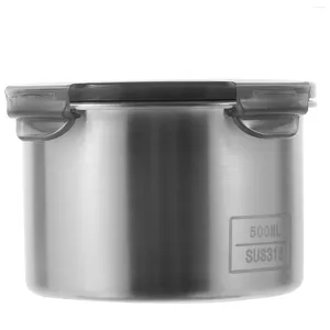 Storage Bottles Stainless Steel Airtight Tank Container Flour Kitchen Canisters Lids Cereals Coffee Office Containers Pantry