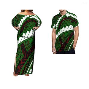Casual Dresses Custom Dress Slant Shoulder Frill Layered Ruffle Polynesian Tribal Bodycon Match Mens Shirt