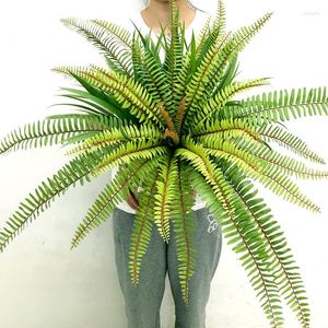 Decorative Flowers 50-65CM Tropical Persian Plant Large Artificial Palm Tree False Fern Wall Hanging Household Garden Outdoor Decoration