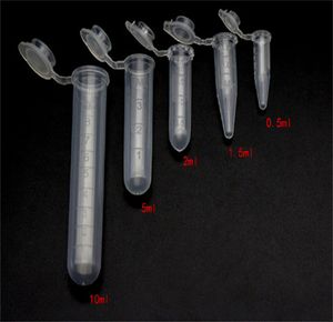 0.2 0.5 1.5 2 5 10ML Plastic Tube Clear Micro Centrifuge Test Tube Vials With Snap Cap JL1616