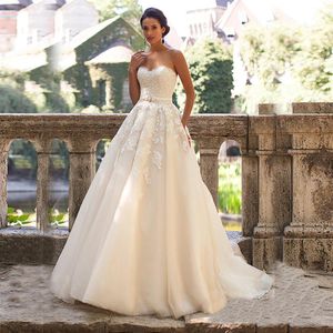 Trägerloses helles Champagner-Spitzenapplikations-Kristall-Hochzeitskleid mit farbigem A-Linie-Brautkleid casamento vestido noiva curto317N