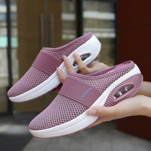 Dress Shoes Women Casual Sneakers Wedges Light Weight Nurse Clogs Non Slip Graden Slippers Air Cushion Soft Bottom Mesh Shake Shoes L230717