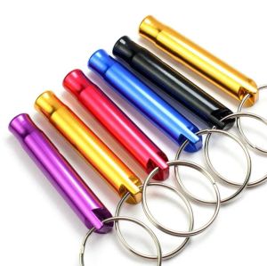 Aluminium Whistle Outdoor EDC Vandring Camping Survival Whistle med Key Chain Dog Training Whistles JY18