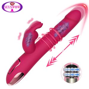 Vibratori Telescopico Vibratore del coniglio Roller Ball Massaggio Stimolazione della vibrazione del clitoride della vagina Punto G Masturbazione Orgasmo Coppia Giocattoli del sesso 230718