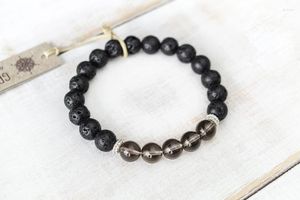 Strand 3 Color Choose Black Lava Stone Bracelet Smokyquartz Yellow Quartz And Stones Bracelets Yoga Gift For Her
