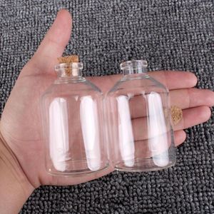Storage Bottles 90 Pieces 70ml 47 75mm Glass Transparent Empty With Cork Stopper Vessels Decorative Jars Message For Art DIY Crafts