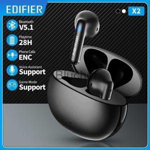 Headphones Earphones EDIFIER X2 TWS Earbuds Wireless Earphones Bluetooth 51 voice assistant 13mm driver touch control up to 28hrs playtime Game Mode x0718