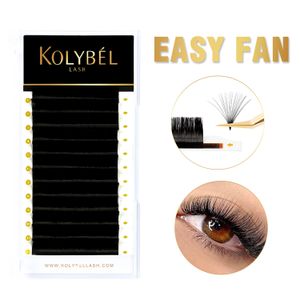 Yanlış Kirpikler Kolybel Easy Fanning Lashes Uzatma Austomatik Çiçeklenme Hacmi Hızlı Bloom Kendinden Yapma Yumuşak Doğal Sahte Mink 230617