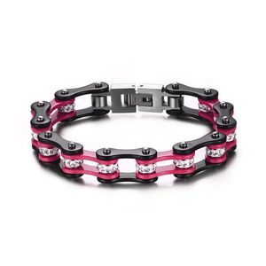 Uomini in acciaio inossidabile Donne Carattene motorie per biciclette bracciali braccialetti bracciali braccialetti motociclette punk motociclette di motociclette in pizzo trendy strass alla moda pulsera