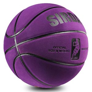 Bolas de basquete de microfibra macia tamanho 7 resistente ao desgaste antiderrapante à prova d'água ao ar livre bola de basquete profissional interna roxa 230718