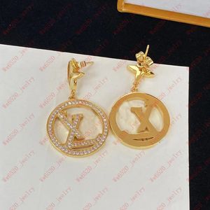 Metal cutout micro diamond Roman numeral studs exaggerated style large circle pendant letter earrings elegant women essential single gift