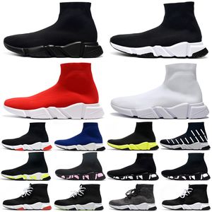 Sockskor Rinnande skor Casual Shoes Designer Triple Black White S Red Beige Sports Sneakers Mens Women Knit Ankel Boots Platform Speed ​​Trainer 1.0