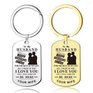 Keychains Husband Love Key Chains Stainless Steel KeyChain Keyring Men Fashion Jewelry Christmas Gift