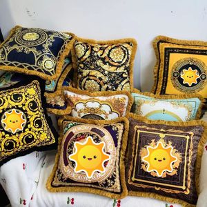 Velvet Tassel Cushion Decorative Pillow Luxury Cushion Brand Decorative Designer Fashion Cushions Cotton Covers Home Decor Pillows FM-03 Wholesale