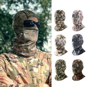 Gorras de ciclismo Máscaras Máscara de camuflaje táctico Pasamontañas Verano Transpirable Máscara de cara completa Bufanda Hombres Ejército Sombrero militar Máscara de ciclismo Bandana Cuello Polaina T230718