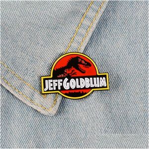 Pins Brooches Movie Jurassic Enamel Pins Dinosaur Badges Custom Pastel Lapel Pin Denim Shirt Dark Punk Adventure Jewelry Gift Fans Dhevl