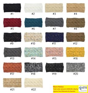 Free DHL 22 Knitted Hairband Crochet Headband Knit Winter Head Wrap Style Headwrap Ear Warmer Headwear Cap Accessories