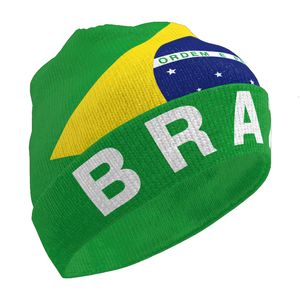 Breda breim hattar hink brasilien stickad hatt gratis anpassat namn vinter kall pullover portugal bh brasil flagga brasiliansk stickhåll hålla varm mössa hip hop beanie 230718