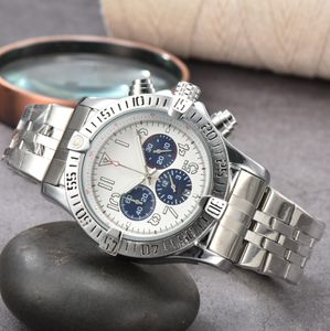 Alta qualidade multi dial relógio perfeito navitimer relógios masculinos negócios 50mm pulseira banhada a prata elegante designer relógios presente