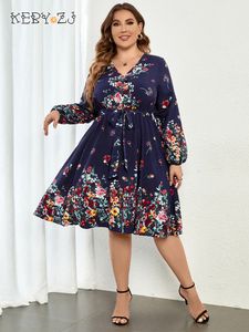 Basic Casual Dresses Women Plus Size Midi Long Dresses Casual Chic Elegant Dark Blue Floral Boho Party Evening Festival Turkish Vintage Clothing 230717