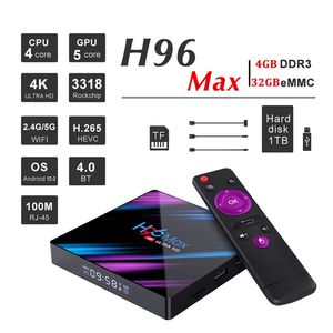 H96 Max Android 10 0テレビボックスクアッドコア4GB 32GB RK3318 2 4G 5G WiFi BT USB 3 0279L