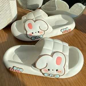 GAI GAI GAI Cute Rabbit Indoor Home Bathroom Anti-slip Slides Shoes Soft Sole Beach Summer Sandals Women Slippers 230717