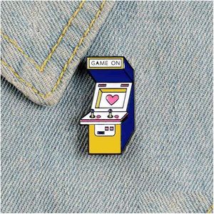 Pins Brooches Game Hine Enamel Pin Video Games Badge Pink Heart Brooch Cartoon Rocker Love Clothes Backpack Bag Lapel Jewelry Gift Dhqhj