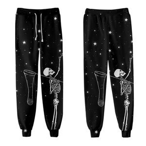 Mens Pants Commodity Pants Fashion Harajuku Jogging Street Clothing Sports Casual Black Skeleton Tryckt 230718