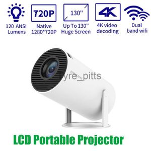 Projectors HY300 Smart Projector Android 11 1 GB 8GB Hem Beamer Support 4K Avkodning för hemmabio Video Proyector 720p WiFi 6 BT 5,0 x0811