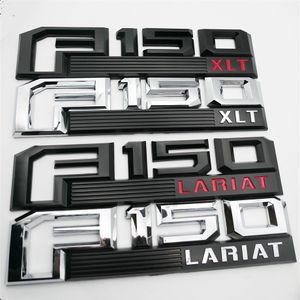 För 2015-2018 Ford F-150 XLT Lariat Chrome Red Black Fender Emblem Badge Nameplates Passagerarförare Sides308J