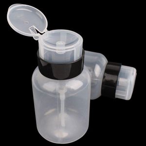200ML 68OZ Empty Pump Dispenser Liquid UV Gel Polish Nail Art Polish Clean Bottle Polish Cleanser Remover Bottle W/ Lockable Flip Top Unsr