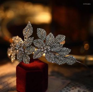 Hair Clips Crowns For Women Wedding Accessories Bridal Headpiece Engagement Ornaments Leaf Shape Hairbands Diadem Prom Dress HS24