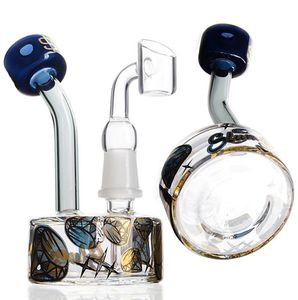 Plataformas de petróleo de vidro Heady Hookahs Bongos de vidro Tubos de água Copo Bongos de água de vidro grosso com banger de 14 mm 4,9 polegadas