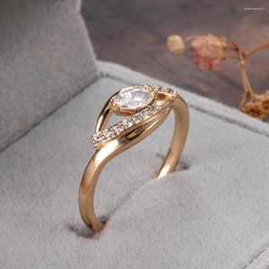 Wedding Rings Fashion Creative Beauty Eye Zircon Women Trendy Jewelry Dazzling Stone Large Rose Gold Color