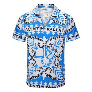 2Luxury Designers قمصان Men Fashion Tiger Letter v Silk Bowling Shirt Disual Disrts Men Slim Fit Sleeve Dress Shirt M-3XL#1016